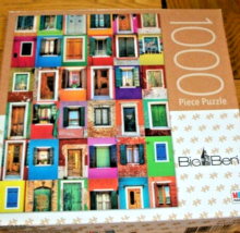 Jigsaw Puzzle 1000 Pieces Doors And Windows Colorful Collage Art Complete - $13.85
