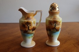 Vtg Noritake China Tree In The Meadow Berry Sugar Shaker &amp; Syrup Pitcher... - $21.85