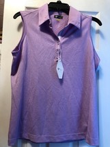 Nwt Ladies Greg Norman Lavender Sleeveless Golf Shirt - Size L - £29.25 GBP