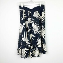 Tommy Bahama Skirt Womens Small Black 100% Silk Palm Pull On High Low Flowy - $35.49