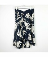 Tommy Bahama Skirt Womens Small Black 100% Silk Palm Pull On High Low Flowy - $49.80 CAD