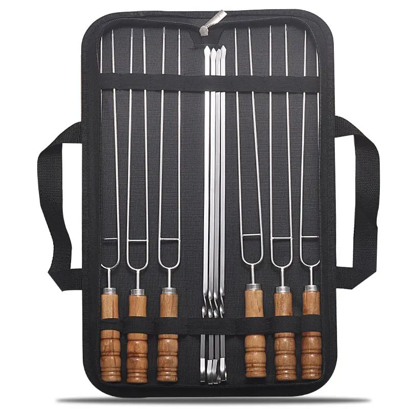 4Pcs BBQ Skewers 6Pcs BBQ Forks With Storage Bag 430 Stainless Steel bar... - £174.07 GBP