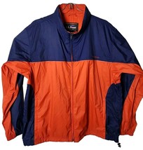 LL Bean Men L Orange Blue Windstopper Hidden Hood Full Zip Jacket - £39.99 GBP
