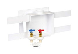 Oatey 38531 WASH Machine Outlet Box, 1/4&quot;, White/Brass - $72.29 CAD