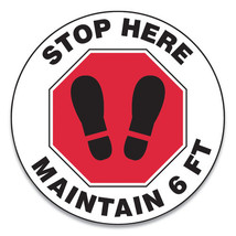 GN1 17 in. Slip-Gard Social Distance Floor Signs, Red &amp; White - $87.59