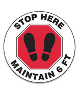 GN1 17 in. Slip-Gard Social Distance Floor Signs, Red &amp; White - $1,642.05 MXN
