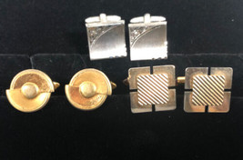 Vintage Lot Foster, Anson, Krementz Cufflinks Sterling &amp; Gold Tone Bullet Back - £24.06 GBP