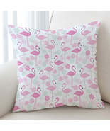 Pink Mint Lilies and Flamingos Cushion Cover - $239.17 MXN