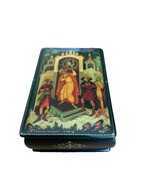 Vintage Russian PALEKH LACQUER BOX 2.5&quot; Hinged The Tale of the Golden Co... - $826.88 MXN