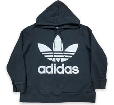 Adidas Originals L/S Trefoil Logo Hoodie Sweatshirt Women’s Large Black ... - £8.59 GBP