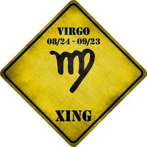 Virgo Zodiac Symbol Xing Novelty Metal Crossing Sign - £21.53 GBP