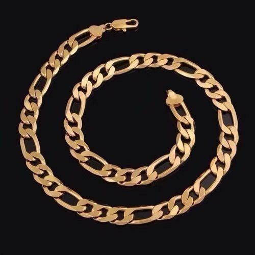 NEW 14 K Gold Filled Solid FIGARO Chain Necklace~24"~W/Gift Bag~Unisex~Gorgeous - $20.24