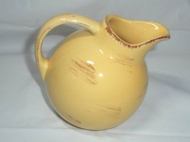 TAG Yellow Gold Ball Pitcher Creamer Brown Highlights Farmhouse Breakfast - £14.91 GBP