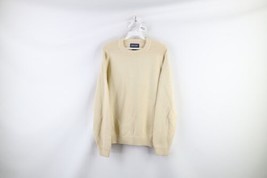 Vintage 90s Lands End Womens Size Medium Blank Knit Crewneck Sweater Beige USA - £35.57 GBP