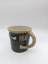 Sonoma Home Happy Trails Green 16 oz Ceramic Coffee or Tea Mug Cup - $12.21