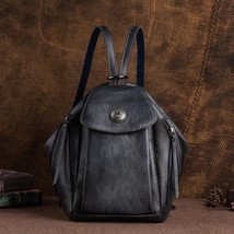 Ter new retro women bag multipurpose backpack first layer cow leather solid color large thumb200