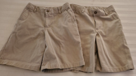 Izod Beige Brown Uniform Shorts size 12R Cotton X2 - £11.62 GBP