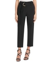 DKNY D-Ring Belted Ankle Pants Black 12 Womens High Waisted Trousers New - £22.20 GBP
