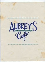 Aubrey&#39;s Cafe Courthouse Menu S Campbells St Road Knoxville Tennessee 1990&#39;s - £13.95 GBP