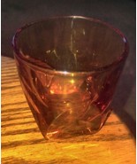 Vintage Amber Glass Higball Shot Whiskey Scotch Bourbon Glass MCM Mad Men  - £11.34 GBP