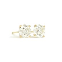 Authenticity Guarantee 
Round Diamond Stud Earrings 14K Yellow Gold 4-Prong M... - £3,210.85 GBP
