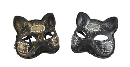 Zeckos Pair of Venetian Style Jeweled Gatto Musica Carnivale Cat Masks - £11.71 GBP