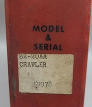 TEREX 82-20 AA Crawler TRACTOR Parts Manual book catalog list spare bulldozer - £37.94 GBP