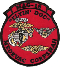 4.5&quot; MAG-16 FLYING DOC MEDEVAC CORPSMAN HOSPITAL MEDICAL ROUND EMBROIDER... - £29.50 GBP