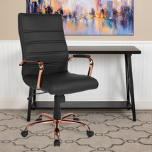 Black High Back Leather Chair GO-2286H-BK-RSGLD-GG - £159.24 GBP