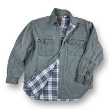 Vintage SJB Outdoors Flannel Lined Canvas Shirt Jacket Shacket Work Men’... - £23.79 GBP