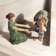 Vintage Dollhouse Family Figurines Father Mother Child Collectible Hand ... - $37.40