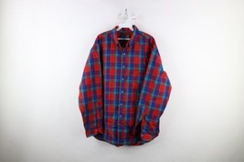 Vtg 70s Pendleton Mens XL Distressed Wool Collared Button Down Shirt Plaid USA - £47.84 GBP
