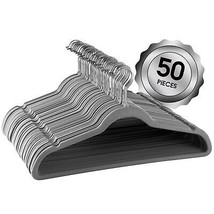 Elama Home 50 Piece Flocked Velvet Clothes Hangers with Stainless Steel Swivel  - £51.84 GBP