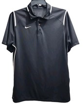 Nike Mens Size L Dri-Fit Polo Shirt Black Collared Short Sleeve - $14.25