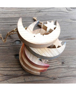 Wooden Moon with Star Wall Window Decoration - £26.80 GBP
