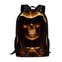 Cool Skull Print Men Backpack Kids Boys Girls Backpacks Child School Bags for Te - £36.65 GBP