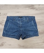 Theory Denim Shorts Womens Size 4 Blue Button Fly Low Rise Trouser Stretch - $20.39