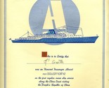 M/V Aquamarine 1st Cruise Ship Service Certificate Seal Peoples Republic... - $49.45