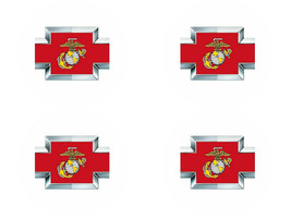 USMC - United States Marine Corps - Semper Fidelis  - Set of 4 Metal Stickers f - £19.90 GBP+