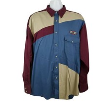 Wrangler Western Shirt Men's Long Sleeve Pearl Snap Color Block Cowboy Size XL - £56.93 GBP