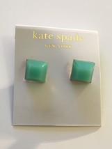 Kate Spade New York Aqua Blue Green Marine Pyramid Cube Gold Tone Earrings - £31.86 GBP