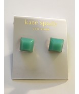 Kate Spade New York Aqua Blue Green Marine Pyramid Cube Gold Tone Earrings - £32.01 GBP
