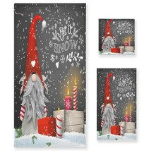 Christmas Gnome Tomte Towels Set Of 3 Let It Snow Super Soft Luxury Bath... - £51.67 GBP