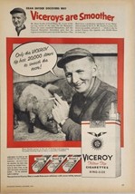 1956 Print Ad Viceroy Filter Cigarettes Farmer with Prize Winning Hogs Smoking  - £14.67 GBP