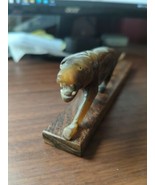 Vintage Hand Carved Big Cat Wood Sculpture Paperweight  Lioness Panther ... - $33.95 CAD