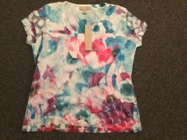 Laura Ashley Sheer Short Sleeve Shirt, Size PL, NWT - $10.45