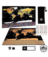 World Map poster US States Canada Countries Travel Scratch Off + Sticker... - £12.88 GBP