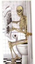 Fun Gothic SKELETON TOILET BATHROOM SHOWER DOOR COVER Halloween Party De... - £4.26 GBP