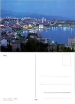 Croatia Dalmatia Split City Adriatic Sea Ship Port at Night Lights VTG Postcard - £7.38 GBP