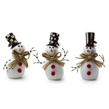  MacKenzie-Childs Cozy Christmas Tin Snowmen - Set of 3 - $300.00